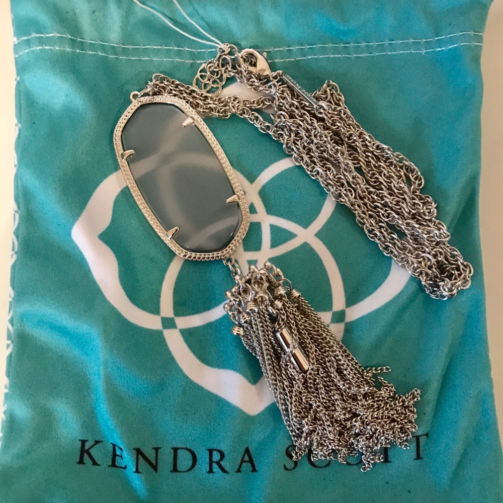 Kendra Scott Rayne Silver Necklace in Slate